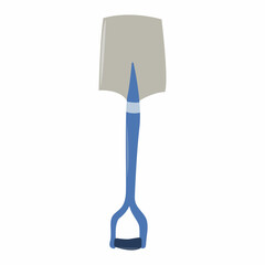 Garden shovel. Agriculture tool. Industrial equipment. Isolated vector illustration on white background.