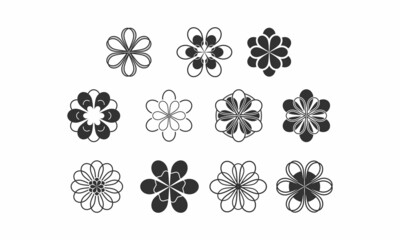 Beautiful flower set illustration vector design