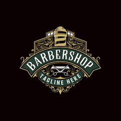logo emblem ornament for Barbershop.