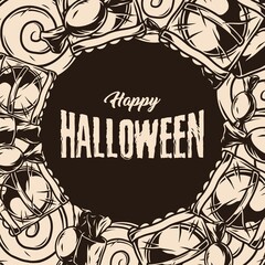 Happy Halloween vintage monochrome concept