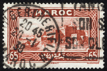 Postage stamps of the Morocco. Stamp printed in the Morocco. Stamp printed by Morocco.