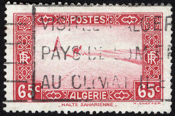 Postage stamps of the Algeria. Stamp printed in the Algeria. Stamp printed by Algeria.