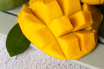 Fresh mango. Exotic fruit background