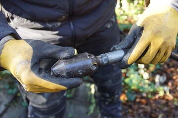 Kanalreinigungsd&uuml;se bei einer Rohrreinigung