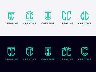 logo design Set inspiration for companies from the initial letters of the CC logo icon. -Vector