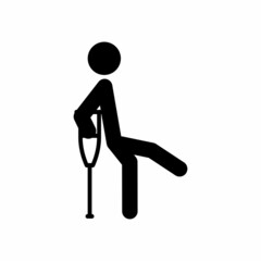 Man with crutches icon. Injured man icon. High quality and suitable for your design. Flat design vector illustration on a white background.