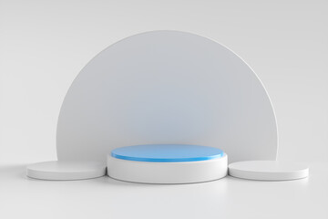 3d platform on white background. Podium for performance or presentation. Empty pedestal. 3d rendering