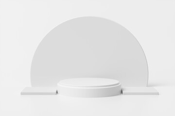 3d platform on white background. Podium for performance or presentation. Empty pedestal. 3d rendering