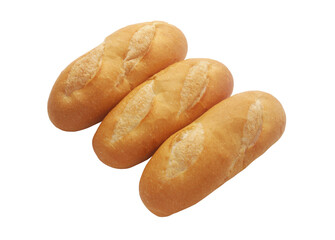 Fresh wheat bread isolated on white background