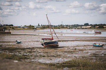 Boats on the Stour Estuary at Manningtree in Essex