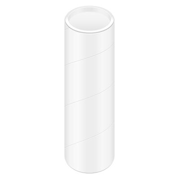 Nockup Cardboard Paper Tube Tubus Cilinder Box Container Packaging. Food, Gift Products. Illustration Isolated On White Background. Mock Up Template Ready For Your Design. Product Packing Vector EPS10