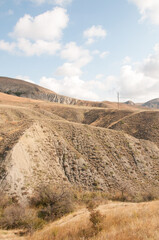 Picturesque landscape view of crimean steppe in autumn near Koktebel village, Russian Federation