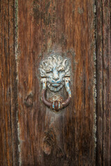 old wooden door whith knocker