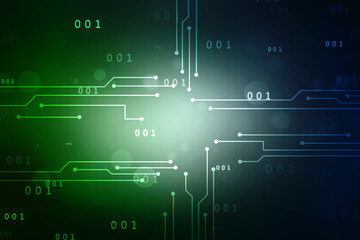 2d illustration abstract digital binary data on computer screen