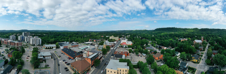 Fototapeta na wymiar Aerial panorama view of Dundas, Ontario, Canada