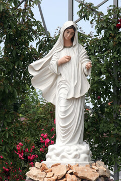 Our Lady of Medjugorje, statue in front of the church of St. Anthony of Padua in Bjelovar, Croatia