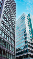 Fototapeta na wymiar Modern, contemporary office buildings in the London financial district