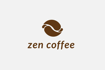coffee bean logo design template illustration , logo concept for coffee shop, cafe, restaurant, coffee brand and packaging
