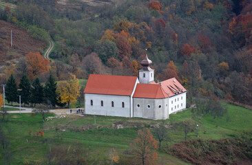 Fototapeta na wymiar Franciscan monastery and church of Saint Anthony of Padua in Cuntic, Croatia