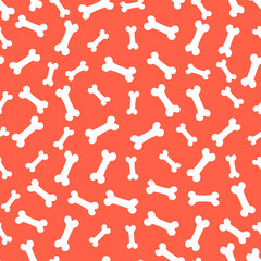 Red seamless pattern with white bones.