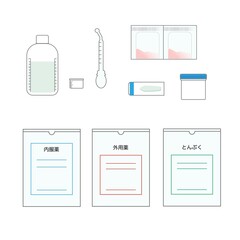 子供用の処方薬と薬袋セット