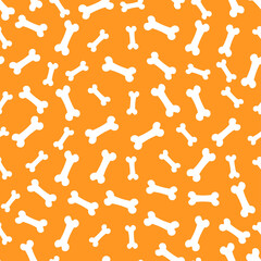 Yellow seamless pattern with white bones.
