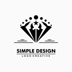 Fototapeta premium shining black diamond icon. simple and creative logo. Abstract business logo icon design template