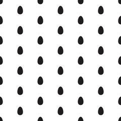 Oval shape pattern vector seamless doodle black and white abstract background illustration for digital and print materials