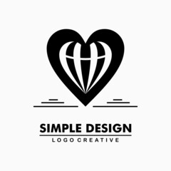 black diamond icon in heart. simple and creative logo. Abstract business logo icon design template