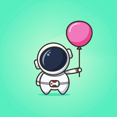 Naklejka na ściany i meble Cute Astronaut with balloon flat design
