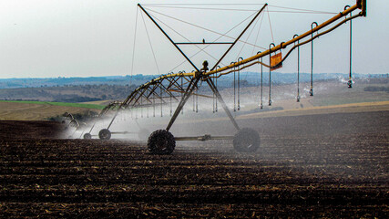 Irrigação Pivo Central - central pivot irrigation - obrazy, fototapety, plakaty