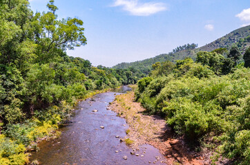 Fototapeta na wymiar Fresh water stream on Kudremukh hills