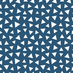 Navy seamless pattern with white triangles.