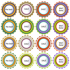 Round  stamp with the words -  well done,sale,the best - Vector eps 10