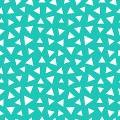 Blue seamless pattern with white triangles.