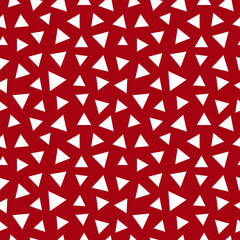 Fototapeta premium Red seamless pattern with white triangles.
