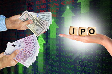 IPO launch or initial public offering of stocks concept