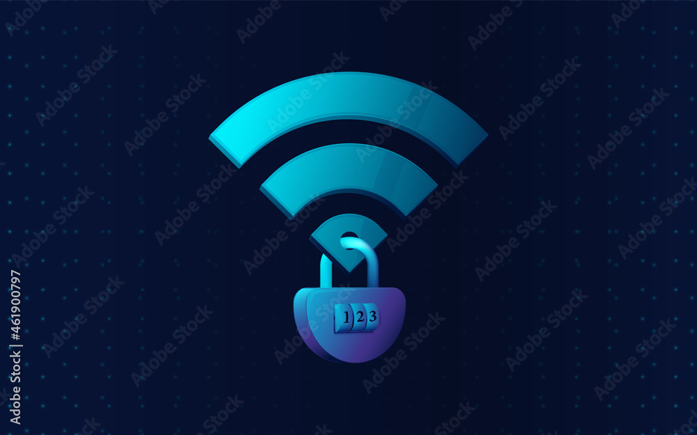 Poster wifi lock icon. network icon. security wifi icon. vector illustration