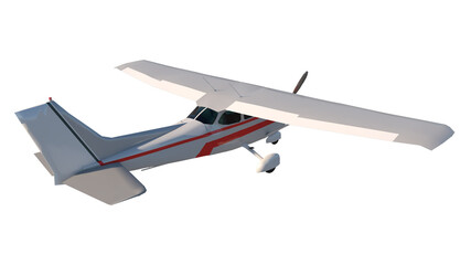Light aircraft 2-Perspective B view white background 3D Rendering Ilustracion 3D