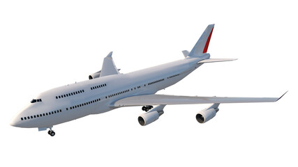 Wide body aircraft 1-Perspective F view white background 3D Rendering Ilustracion 3D