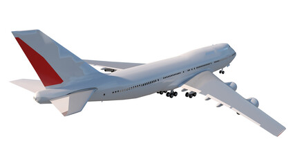 Wide body aircraft 1-Perspective B view white background 3D Rendering Ilustracion 3D