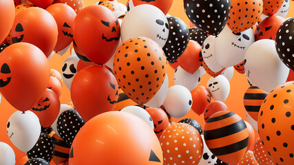 Colourful Party Balloons with fun Halloween designs.