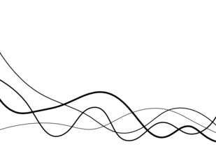 Abstract continuous lines drawing on white as background. Vector