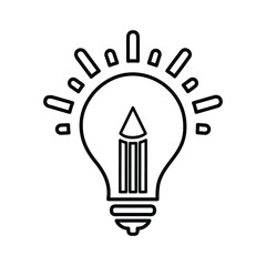 Creative, idea outline icon. Line vector design.