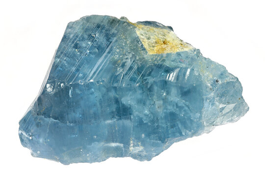 aquamarine crystal from Vietnam isolated on white background