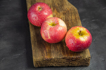 Apples on a black background