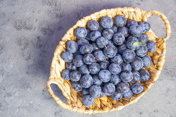 Plum in the basket