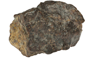 Obraz premium fragment of the NWA 869 meteorite isolated on white background