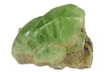 peridot from Kohistan Valley, Pakistan isolated on white background