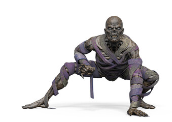 mummy is ready to attack on white background